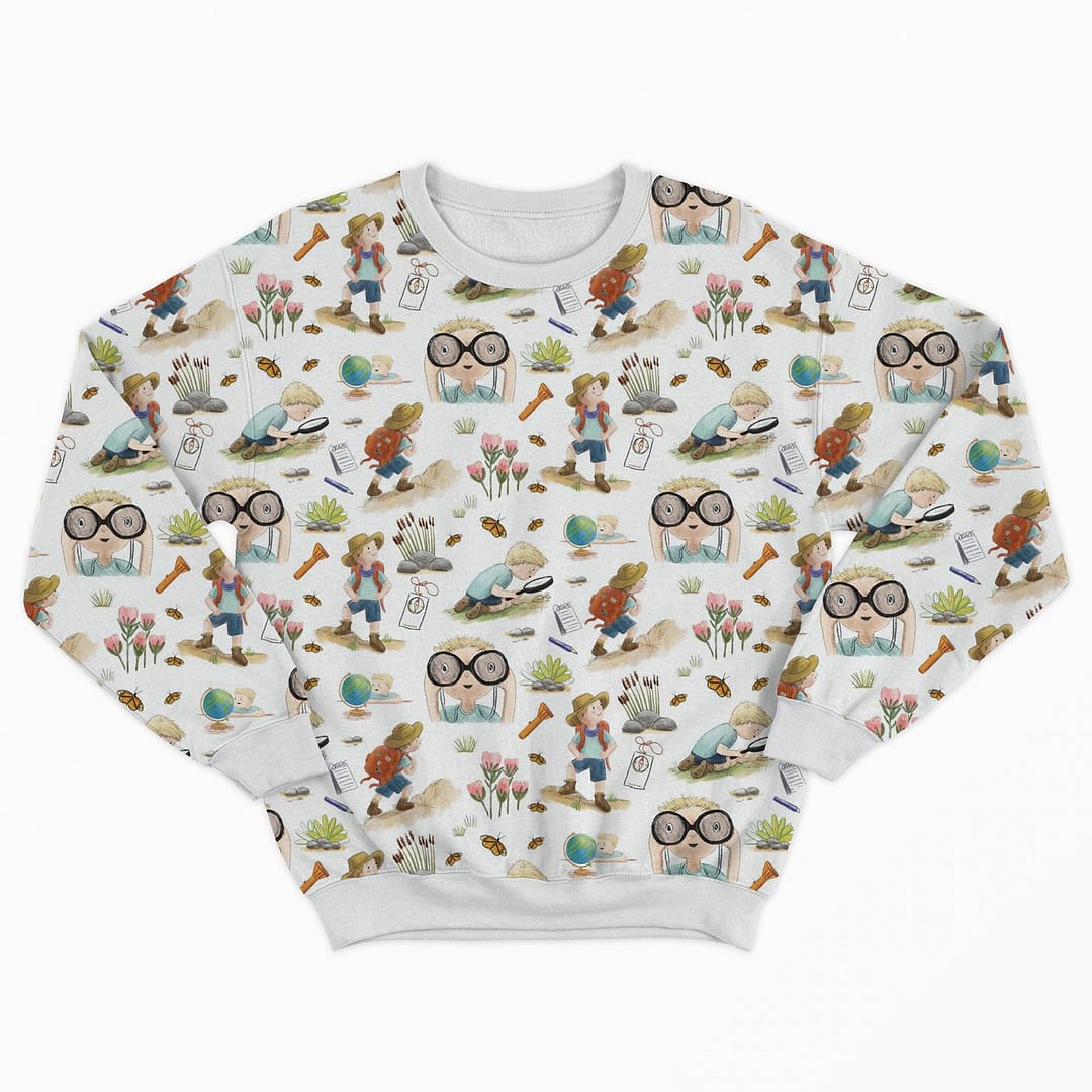 Sweatshirt using a pattern illustrated by Emily House