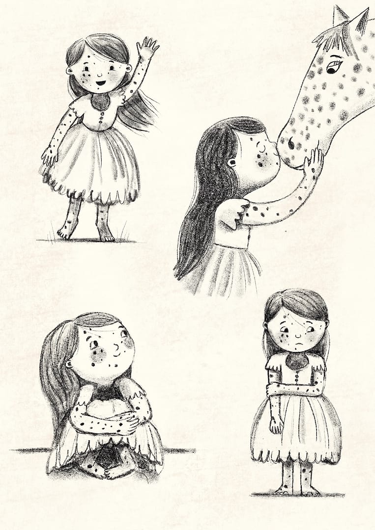 Character sketches for a children's picture book by Emily House